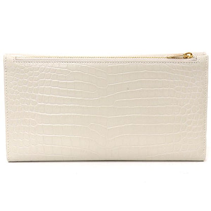 Saint Laurent Uptown Large Flap Wallet Embossed Leather Off White — view 3