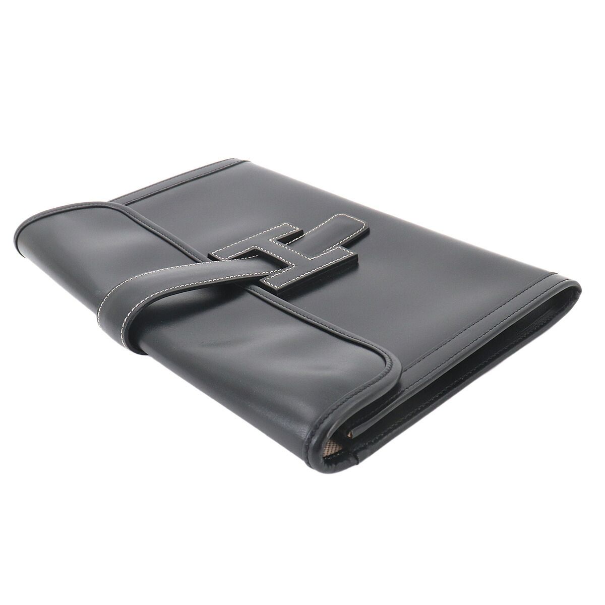 Hermes Jige PM Clutch Box Calf Black — view 5
