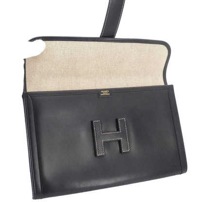 Hermes Jige PM Clutch Box Calf Black — view 6