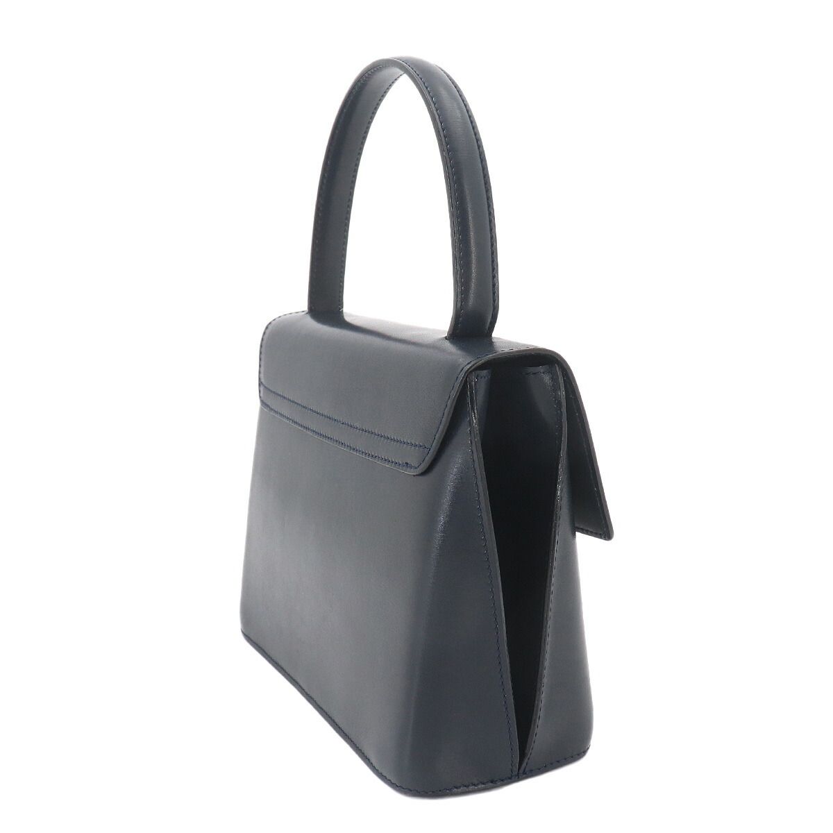 Celine Hand Bag Leather Navy Gold Vintage — view 3