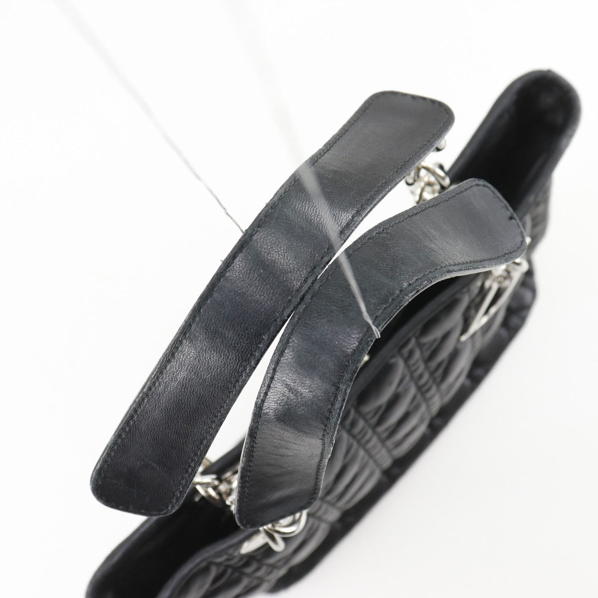 Dior Lady Dior Cannage Chain Tote Bag Lambskin Black — view 5