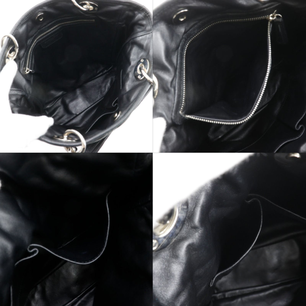 Dior Lady Dior Cannage Chain Tote Bag Lambskin Black — view 6