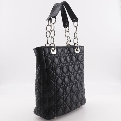 Dior Lady Dior Cannage Chain Tote Bag Lambskin Black — view 3
