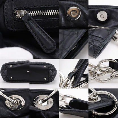 Dior Lady Dior Cannage Chain Tote Bag Lambskin Black — view 8