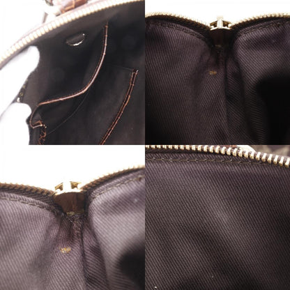 Celine Macadam Pattern Embossed Leather Nylon Brown Tote Bag — view 8