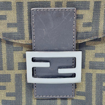 Fendi Shoulder Bag Zucca Pattern Canvas Leather Brown — view 3