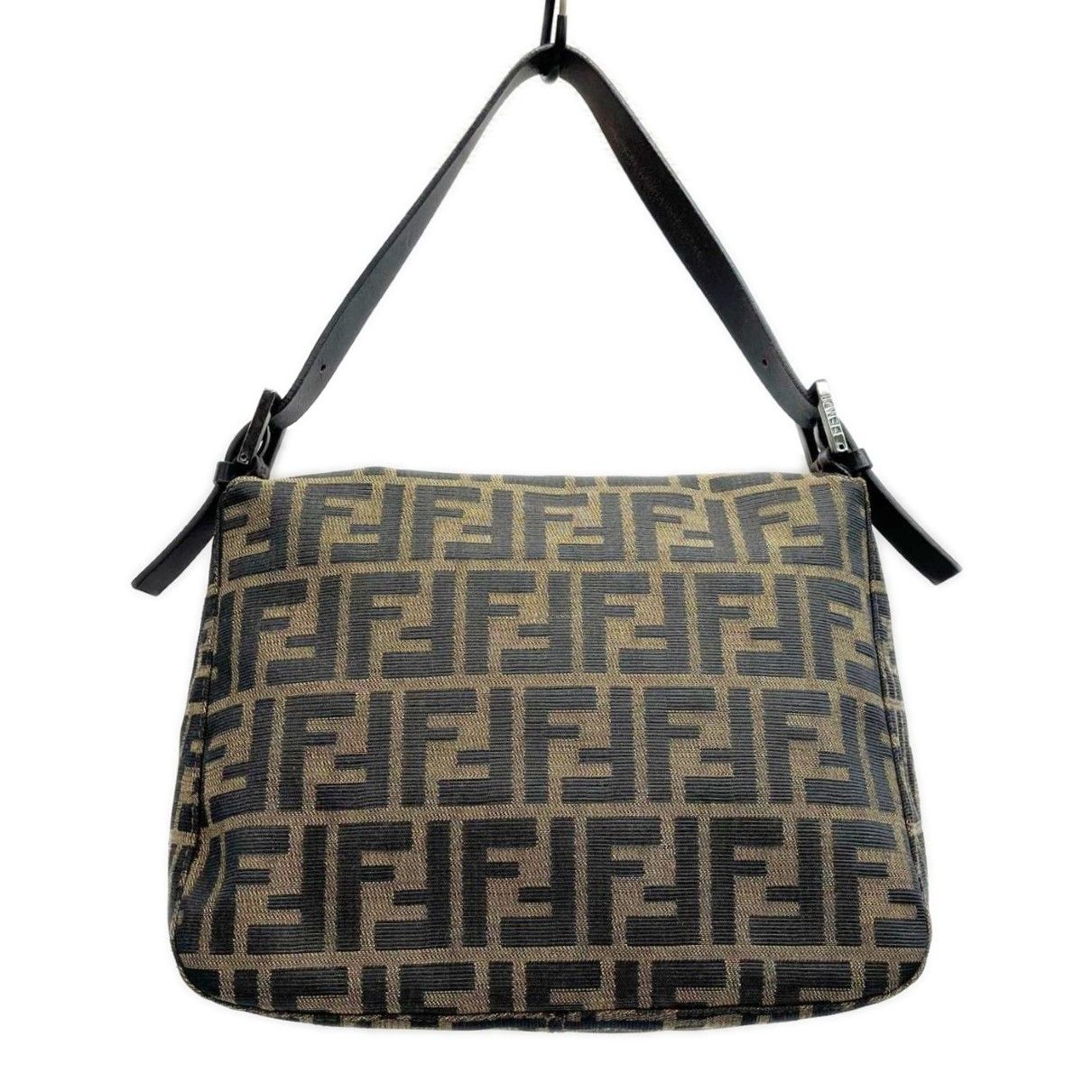 Fendi Shoulder Bag Zucca Pattern Canvas Leather Brown — view 2