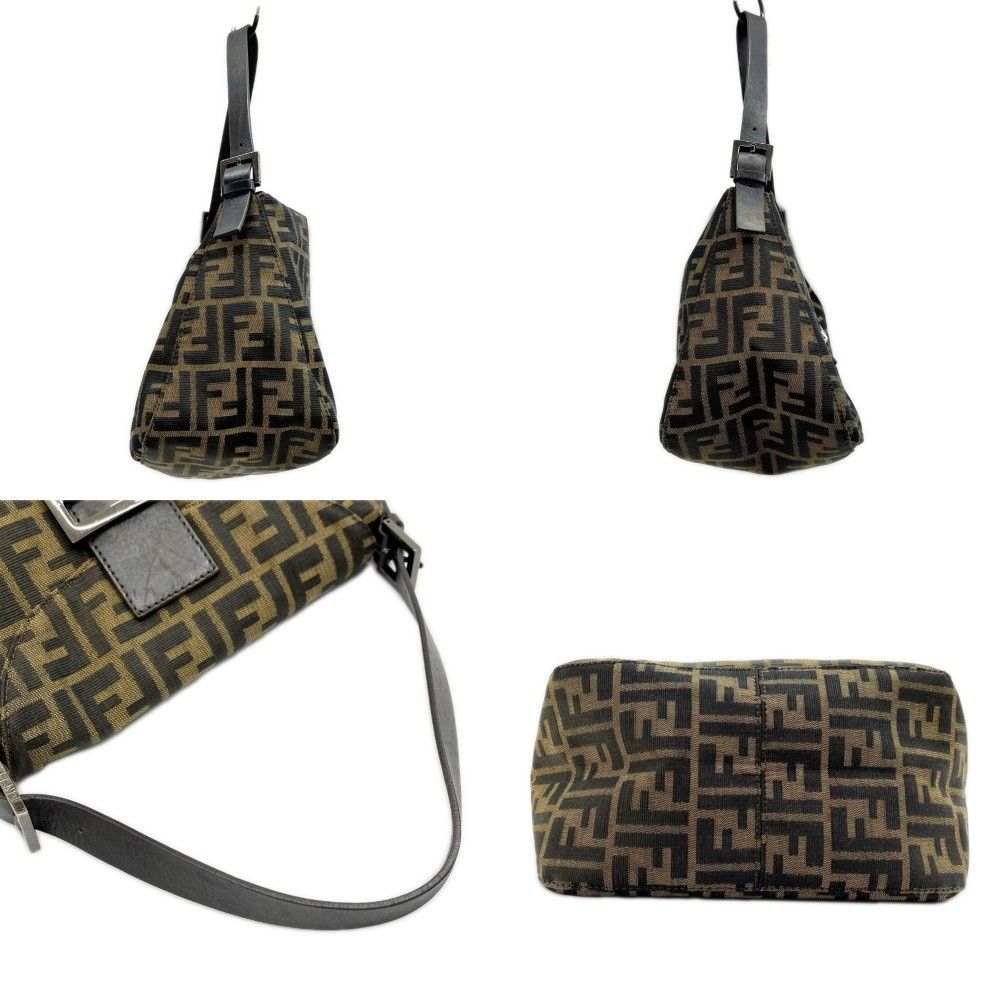Fendi Shoulder Bag Zucca Pattern Canvas Leather Brown — view 5