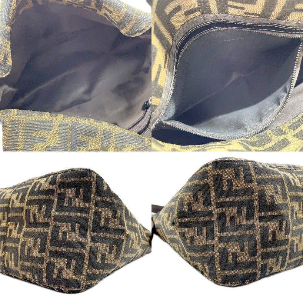 Fendi Shoulder Bag Zucca Pattern Canvas Leather Brown — view 6