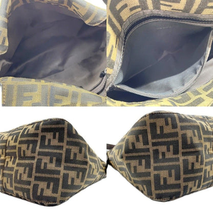 Fendi Shoulder Bag Zucca Pattern Canvas Leather Brown — view 6