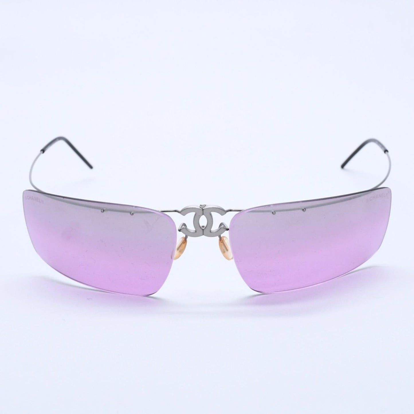 Chanel Folding Front CC Logo Sunglasses 62 17 Purple Lens Eyewear