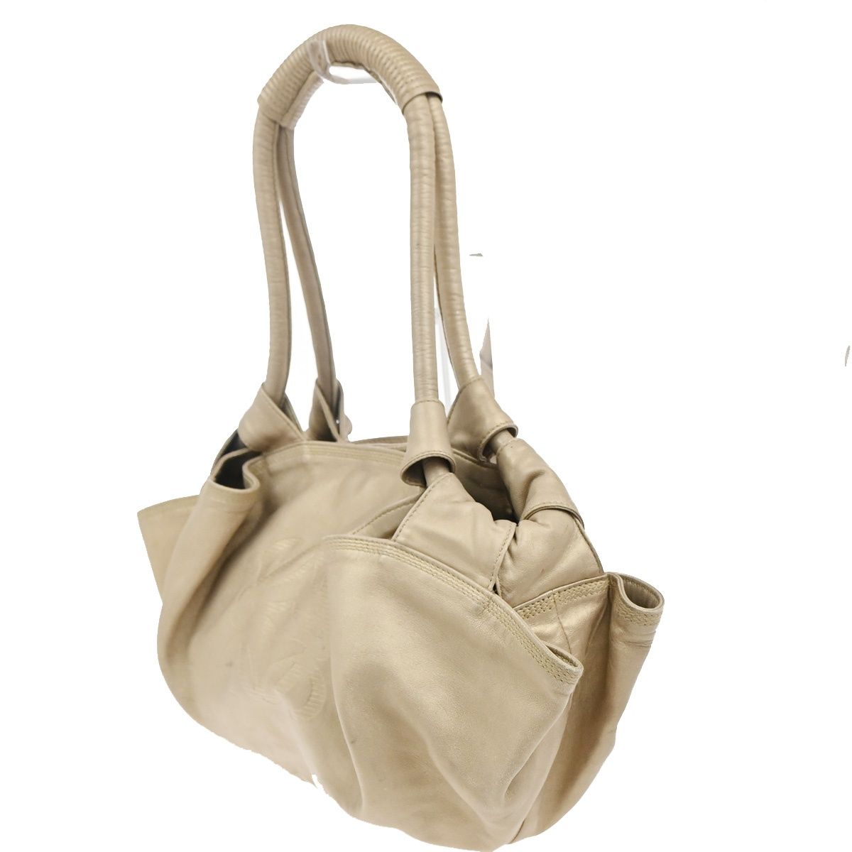 Loewe Nappa Aire Anagram Handbag Gold Leather — view 2