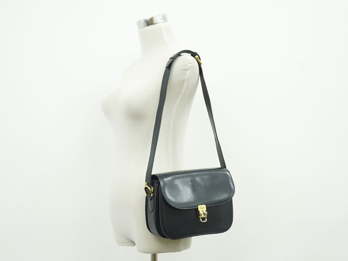Celine Carriage Shoulder Bag Leather Navy — view 6