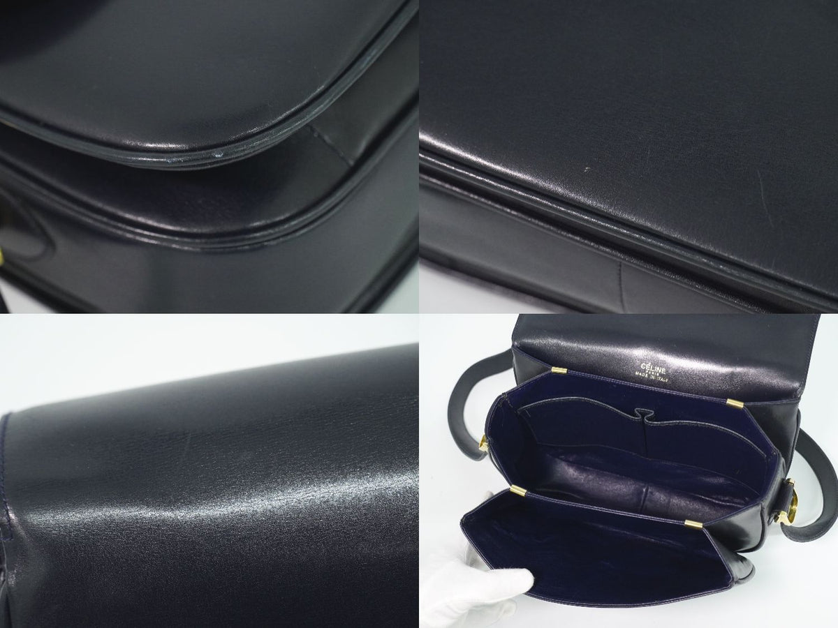 Celine Carriage Shoulder Bag Leather Navy — view 8