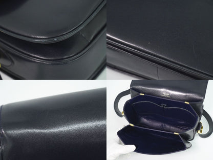 Celine Carriage Shoulder Bag Leather Navy — view 8