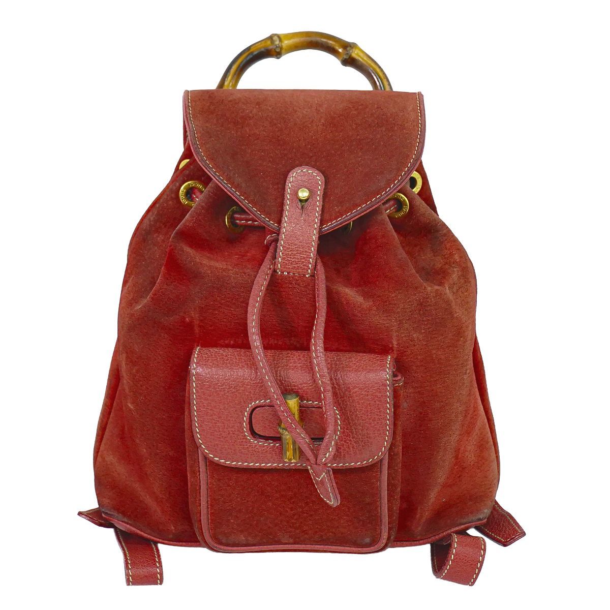 Gucci Bamboo Mini Backpack Suede Leather