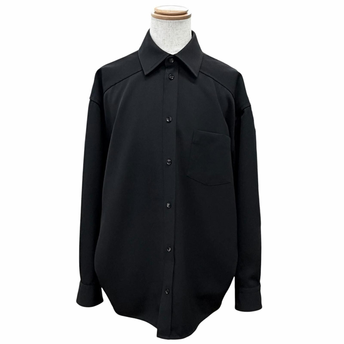 Bottega Veneta Wool Twill Shirt Long Sleeve Black 44