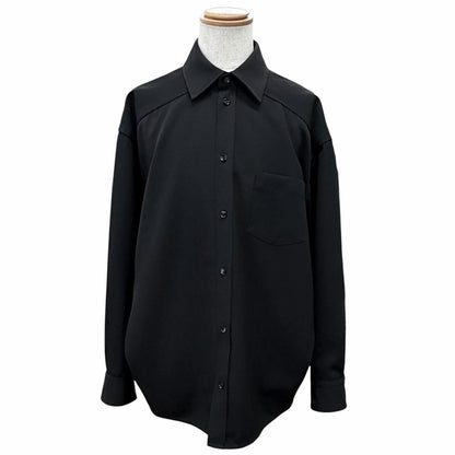 Bottega Veneta Wool Twill Shirt Long Sleeve Black 44