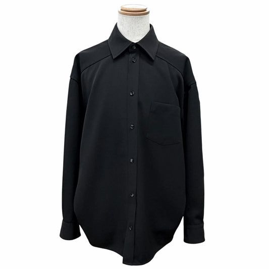 Bottega Veneta Wool Twill Shirt Long Sleeve Black 44