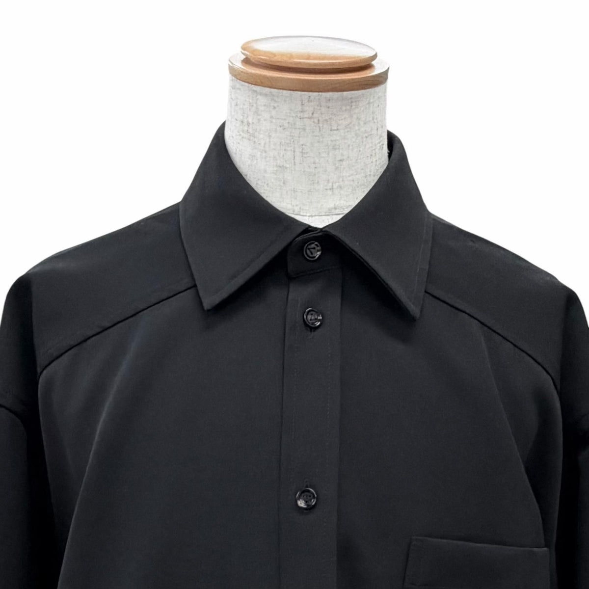 Bottega Veneta Wool Twill Shirt Long Sleeve Black 44 — view 4
