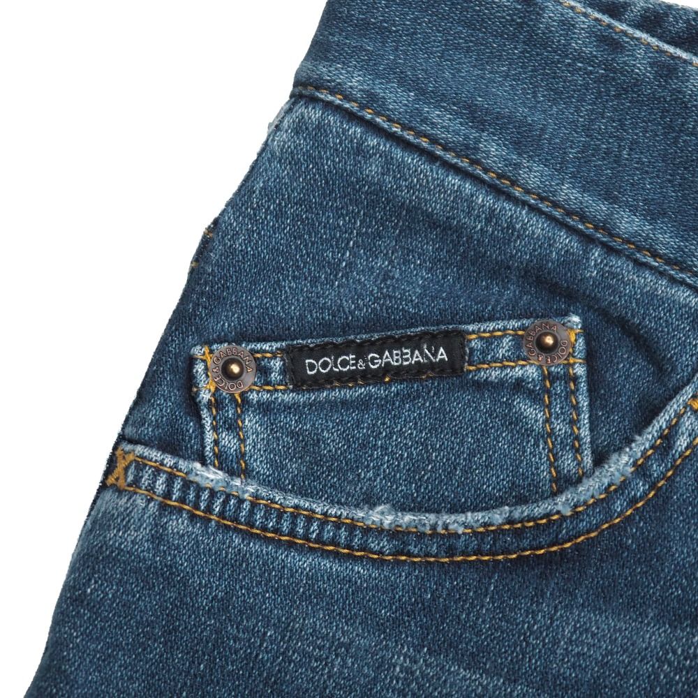 Dolce & Gabbana Denim Pants 36 Stretch Logo Pocket — view 4