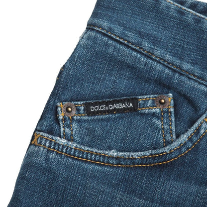 Dolce & Gabbana Denim Pants 36 Stretch Logo Pocket — view 4
