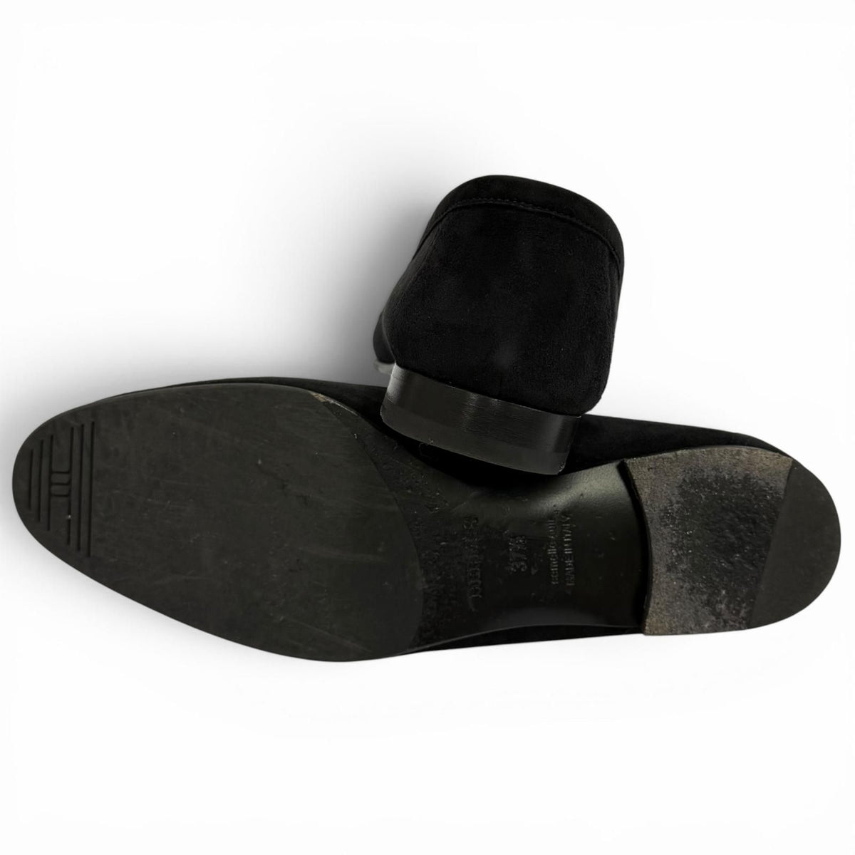 Hermes Moccasins Royale Silver Logo Plate Suede Leather Loafers Black — view 7