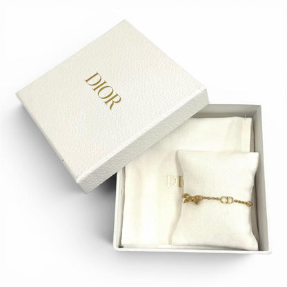 Dior CD Bow 17 CD Ribbon Rhinestone Bracelet Gold — view 2