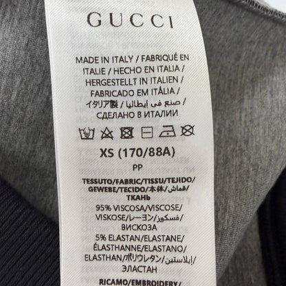 Gucci Logo Embroidery Jersey Pullover Hoodie Black XS — view 8