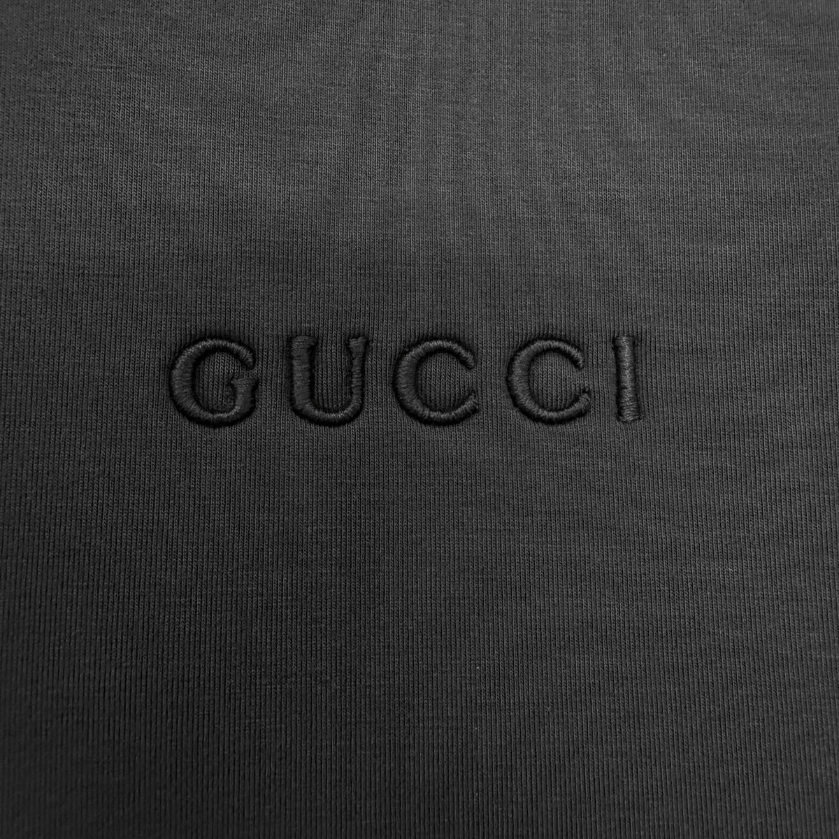 Gucci Logo Embroidery Jersey Pullover Hoodie Black XS — view 5