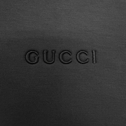 Gucci Logo Embroidery Jersey Pullover Hoodie Black XS — view 5