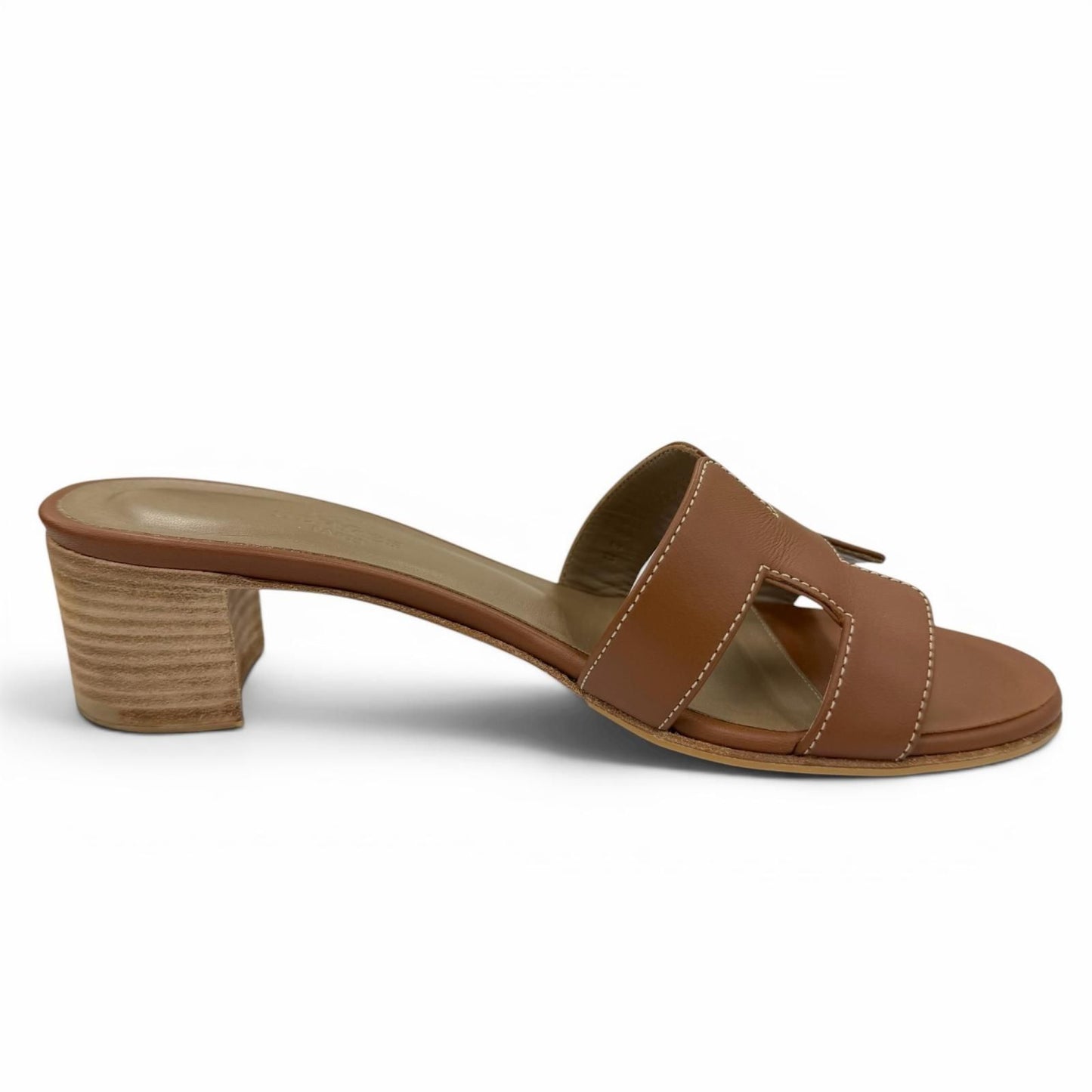 Hermes Oasis Calf Leather Gold Sandals — view 6