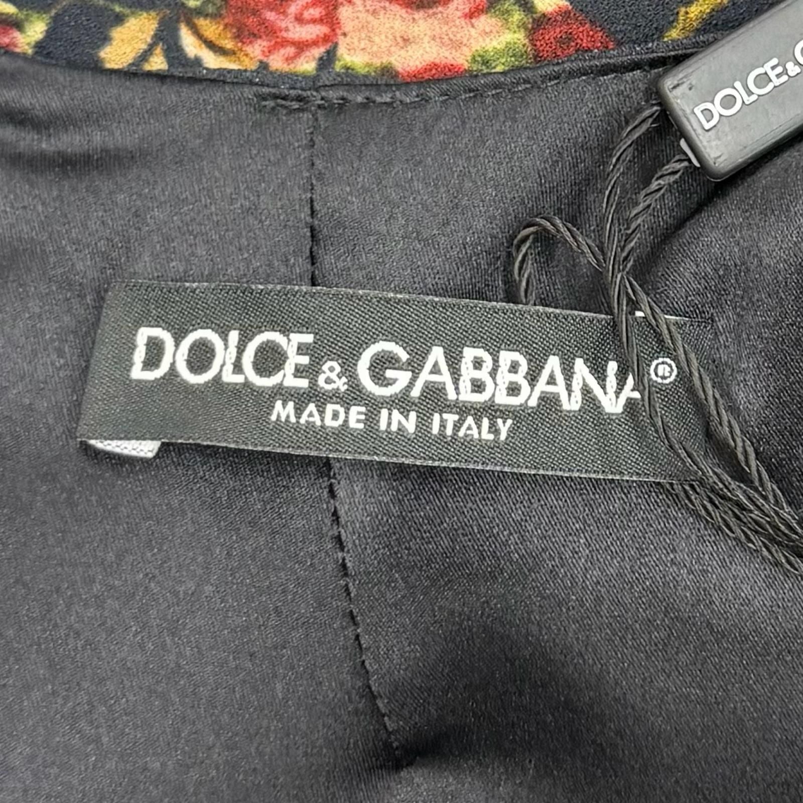 Dolce & Gabbana Floral Print Sleeveless Dress Black 42 — view 6