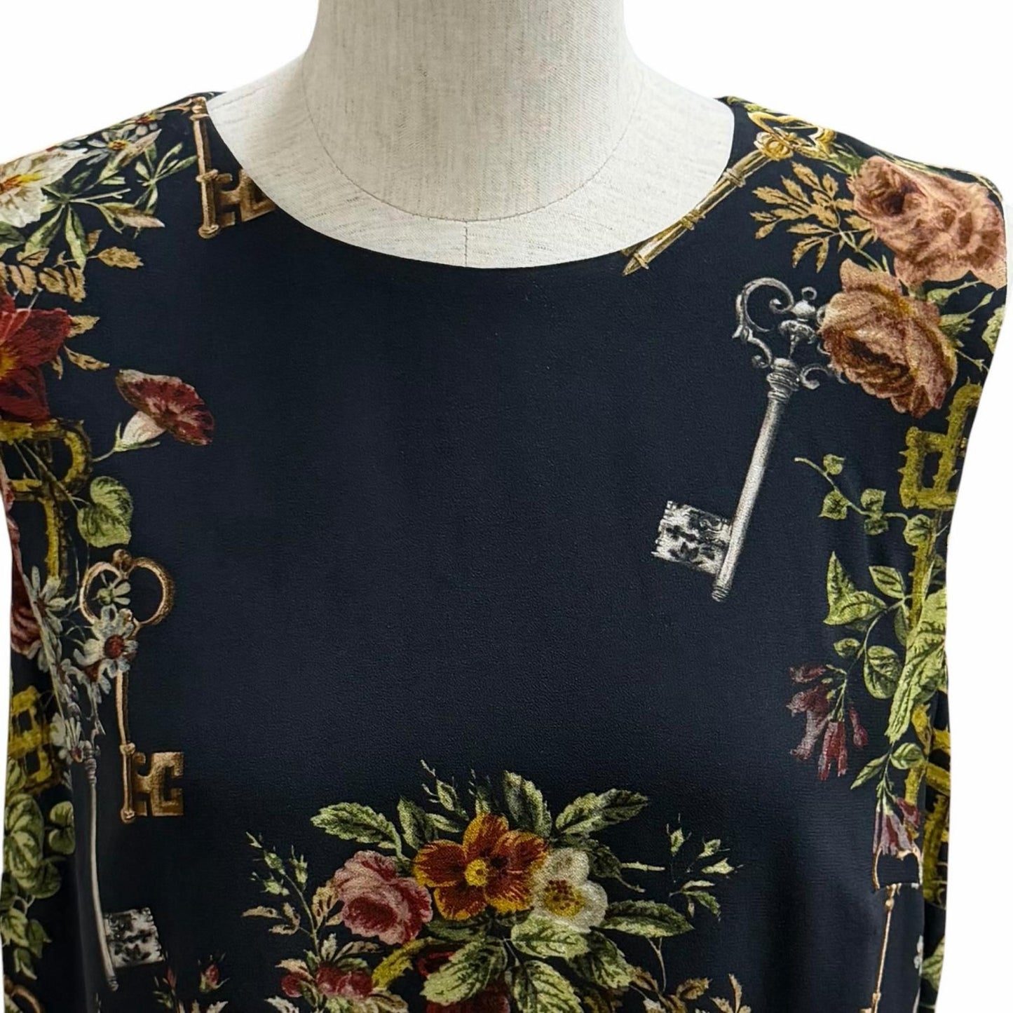 Dolce & Gabbana Floral Print Sleeveless Dress Black 42 — view 4