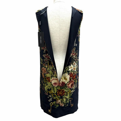 Dolce & Gabbana Floral Print Sleeveless Dress Black 42 — view 5
