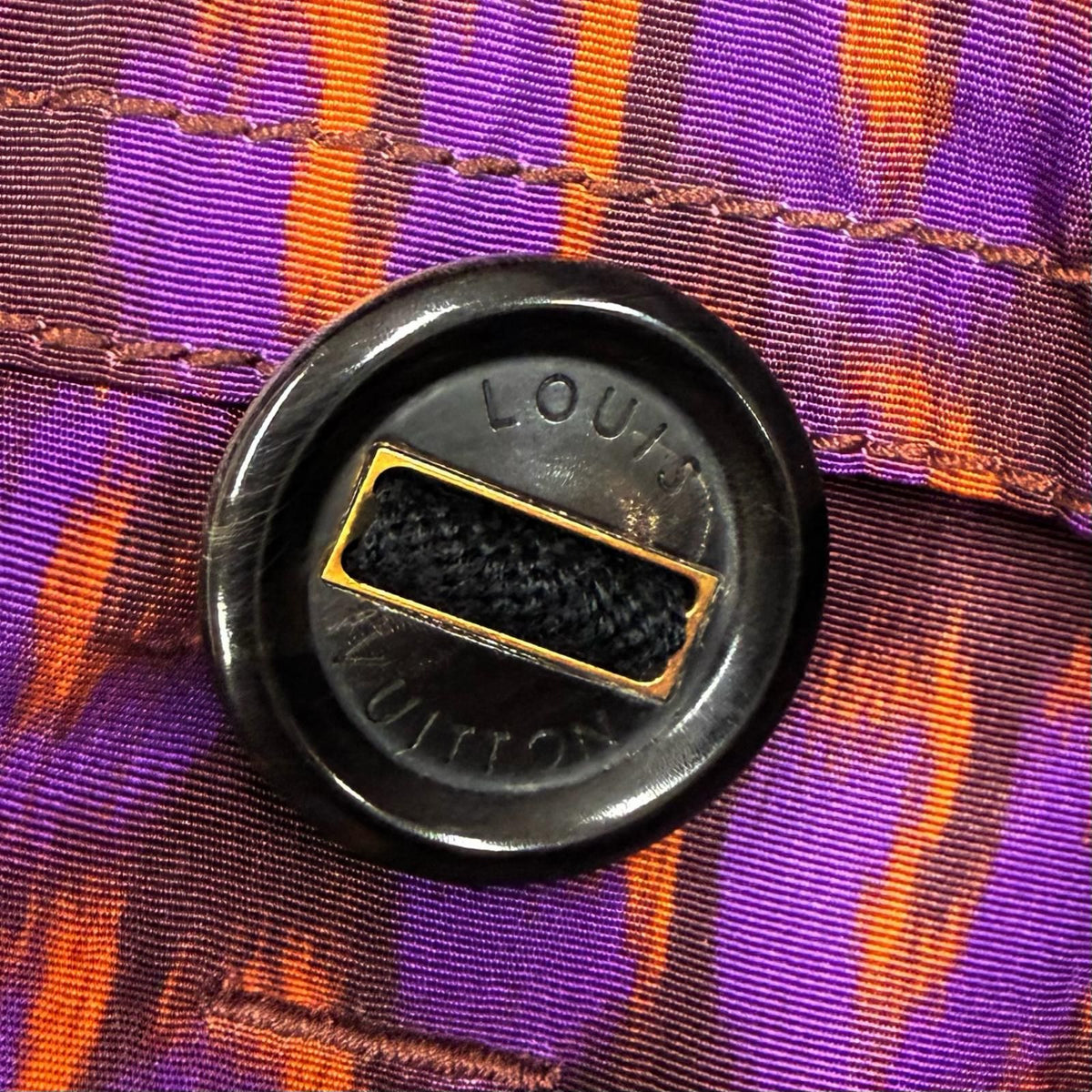 Louis Vuitton Logo Button with Belt Leopard Trench Coat Purple 40 — view 6