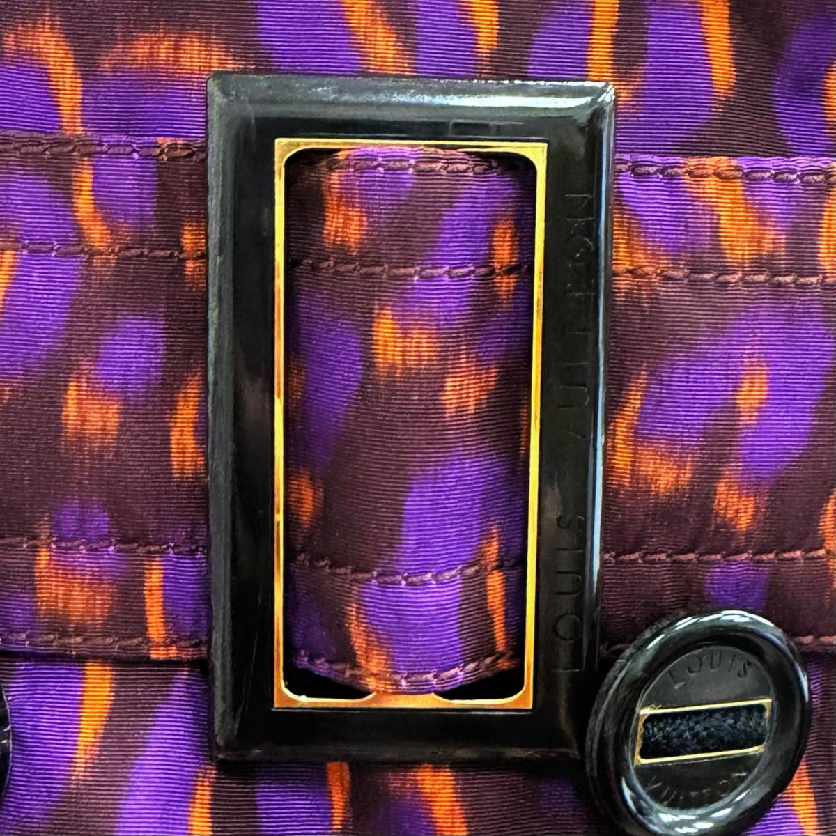 Louis Vuitton Logo Button with Belt Leopard Trench Coat Purple 40 — view 7