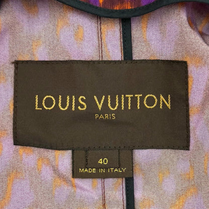 Louis Vuitton Logo Button with Belt Leopard Trench Coat Purple 40 — view 8