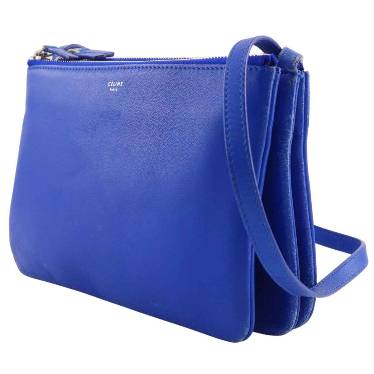 Celine Trio Small Lambskin Blue Shoulder Bag — view 2