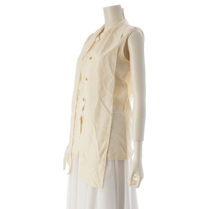 Chanel Silk Vintage CC Logo Sleeveless Blouse 60 Natural Ivory 34 — view 2