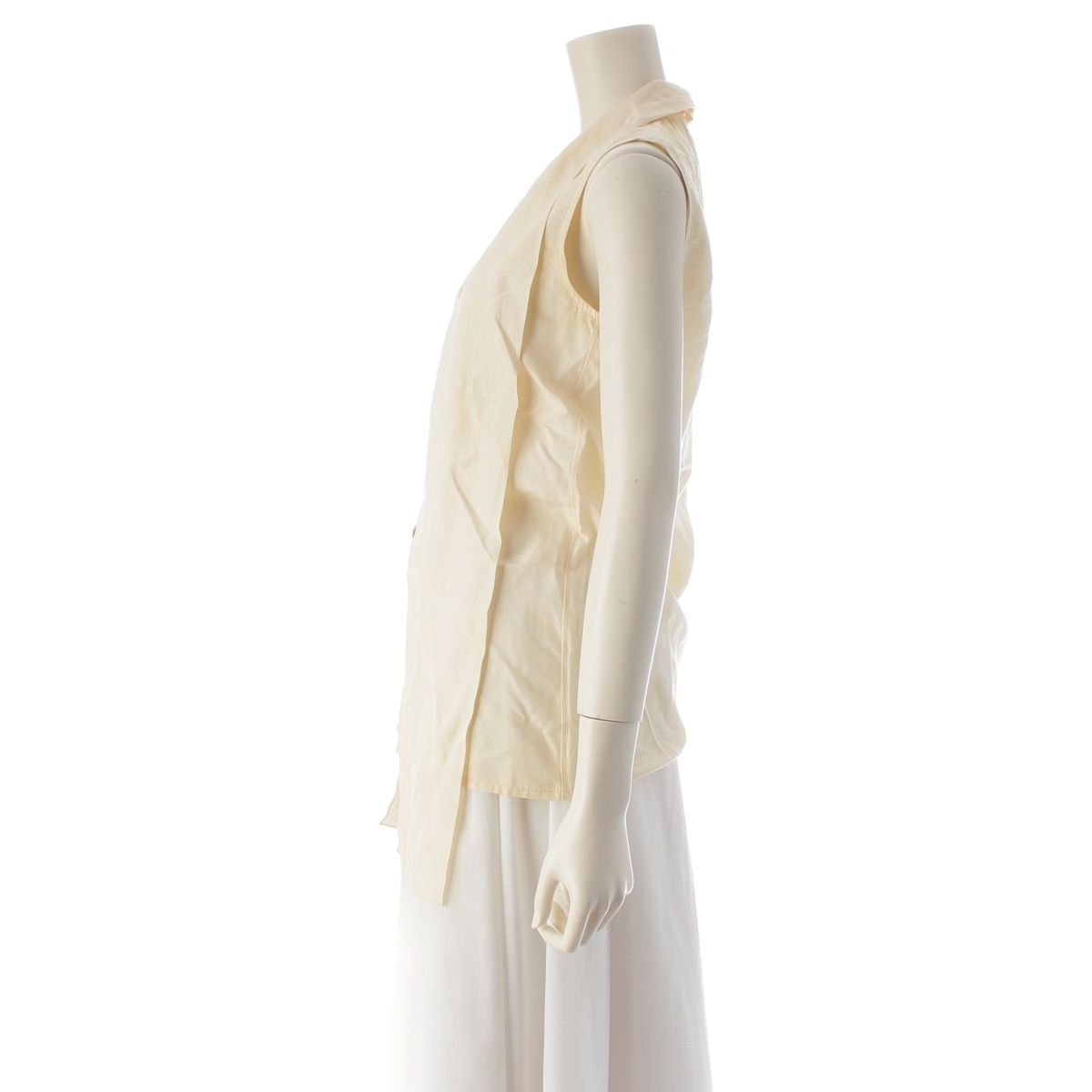 Chanel Silk Vintage CC Logo Sleeveless Blouse 60 Natural Ivory 34 — view 3