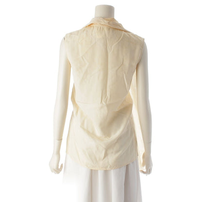 Chanel Silk Vintage CC Logo Sleeveless Blouse 60 Natural Ivory 34 — view 4