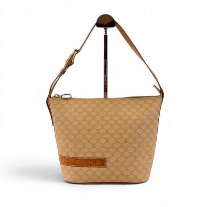 Celine Pouch Shoulder Bag Macadam Triomphe Beige Leather
