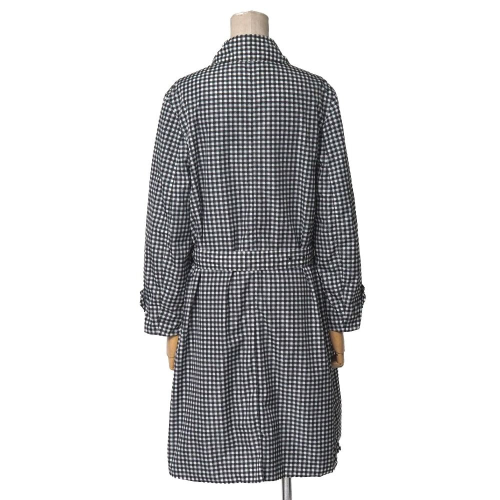 Prada Coat 38 Check Ruffle Soutien Collar Belted — view 3