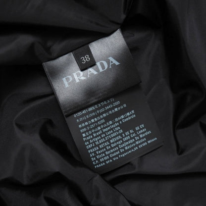 Prada Coat 38 Check Ruffle Soutien Collar Belted — view 8