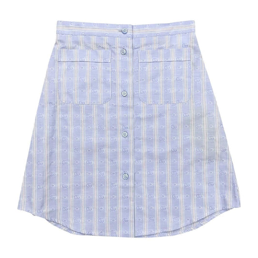 Gucci Tight Skirt Stripe 38 Cotton Double Blue