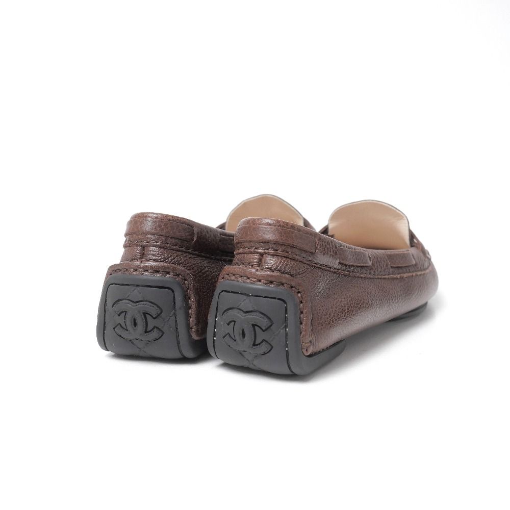Chanel Loafers Driving Shoes Slip On CC Logo Tassel 35.5 — view 3