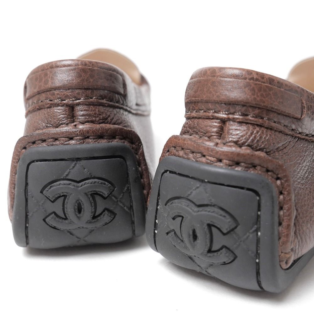 Chanel Loafers Driving Shoes Slip On CC Logo Tassel 35.5 — view 4