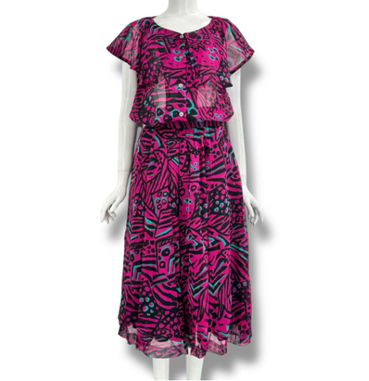 Saint Laurent Set Top Skirt Floral Print Multi Color
