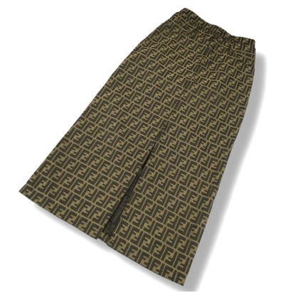 Fendi Skirt Long Zucca Pattern FF Logo Brown 42 — view 2